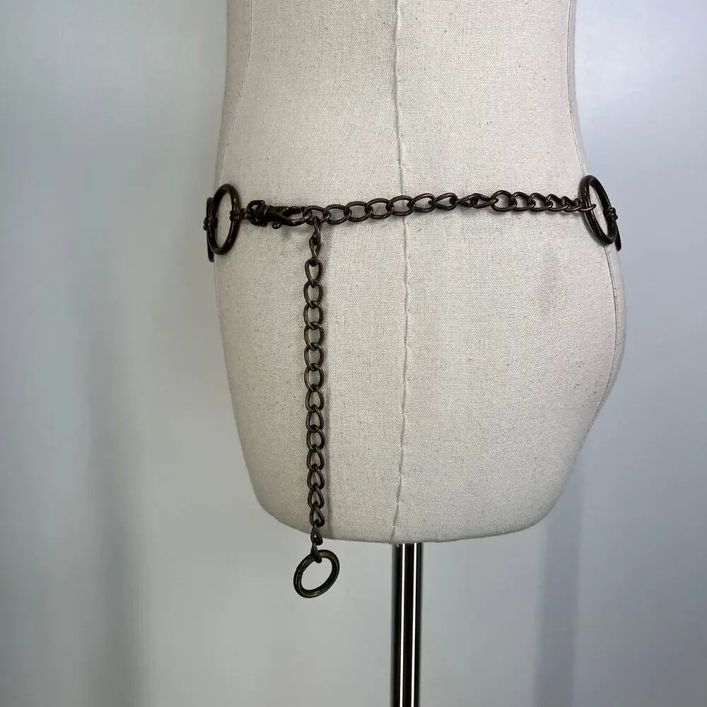 Metal Circle Belt Antique Burnished Gold Finish